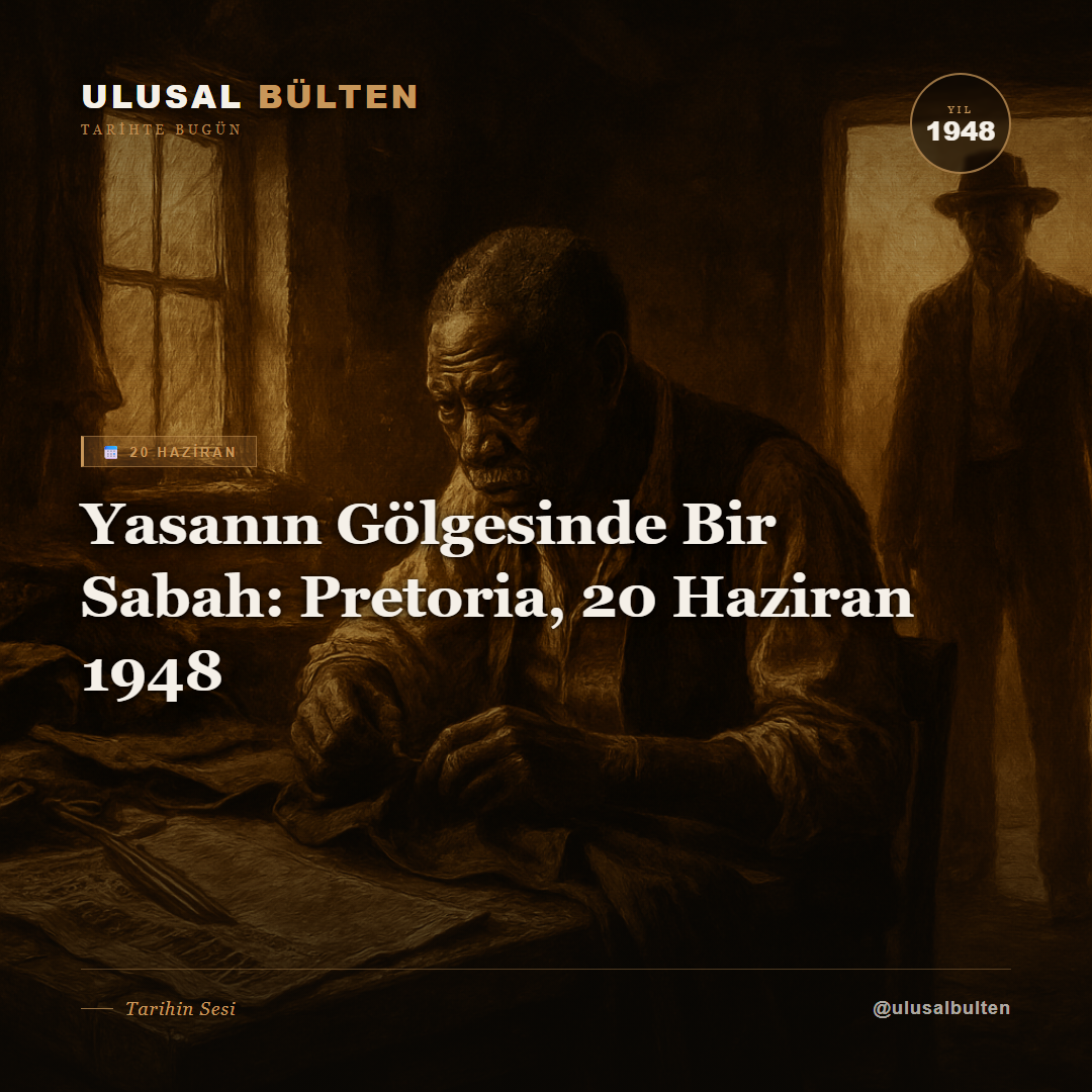 Yasanın Gölgesinde Bir Sabah: Pretoria, 20 Haziran 1948 instagram 1948 20 haziran